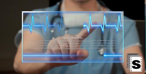 Doctor Uses Transparent Interactive Medical Screen in Hospital