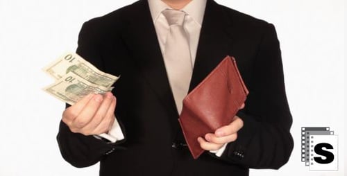 Homme d'affaires à court de dollars