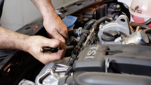Car Repair Removing the Oil Filter