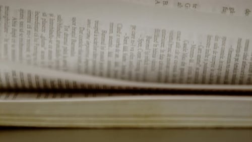 Close up of book's pages turning, Ultra Slow Motion