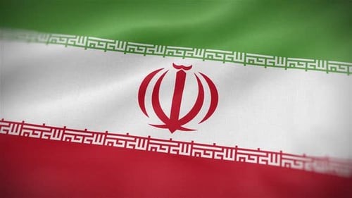 Realistic Waving Iranian Flag Seamless Loop