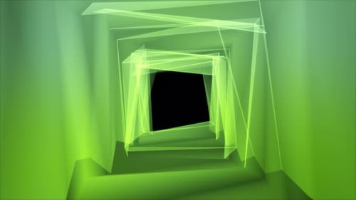 Colorful abstract flight into emptiness square tunnel.