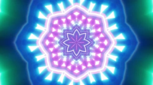 Glowing Neon Flower Light Loop 4K