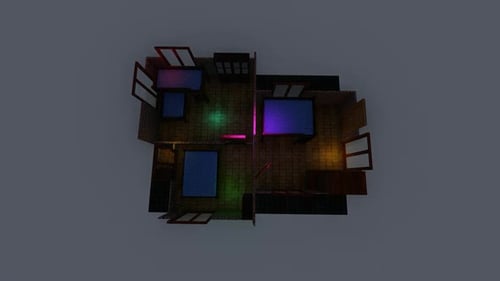 Isometric placement of the bedroom