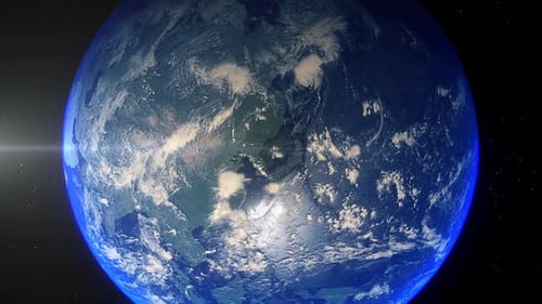 Realistic Earth Zoom Out Clouds Sea Of Japan