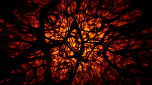 Dynamic Abstract Fiery Vein Network Loop Background