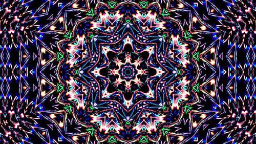 Abstract Kaleidoscope pattern with full colors. Magic mandala. 4k