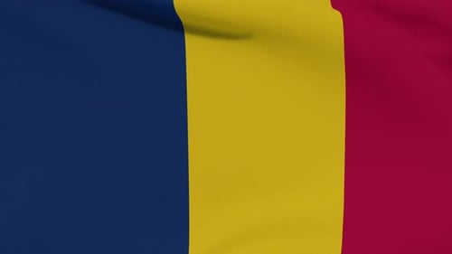 Chad National Flag Waving Seamless Loop Animation