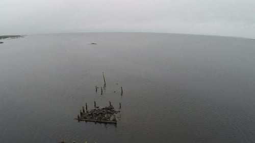Unfinished Construction of the Bridge, Aerial View