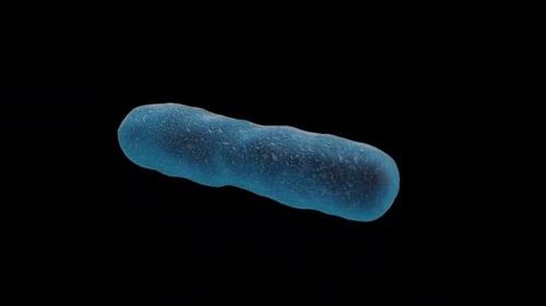 Abstract Blue Rotating Microorganism Cell 3D Loop