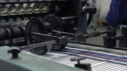 Printing Press Machine in Industrial Operation
