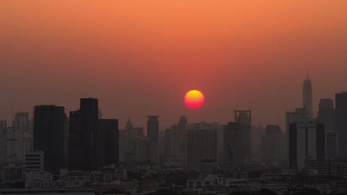 Sunset In City