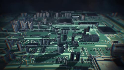 Seamless Loop of Computer CPU and Motherboard
