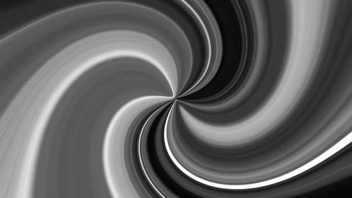 Black White Color Abstract Silky Spiral Twirl Motion Background