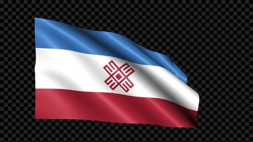 Waving Mari El Flag Seamless Loop