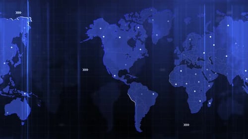 Digital World Map News Studio Background D