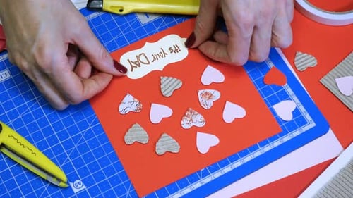 Hands Making Heart Decorated Greeting Card