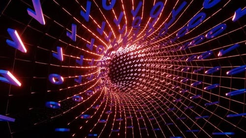 4K Künstlerische Infografiken, Rotationstunnel Technologie-Netzwerk-Datenverbindung