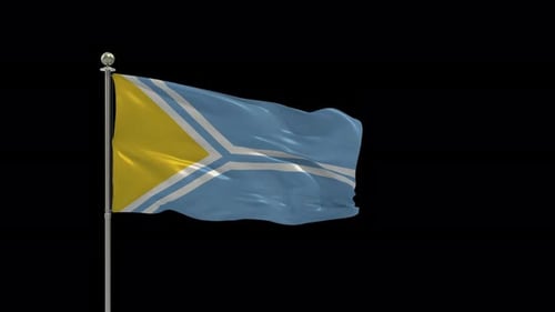 Tuva Flag Pole Looping Animation Include Alpha Channel