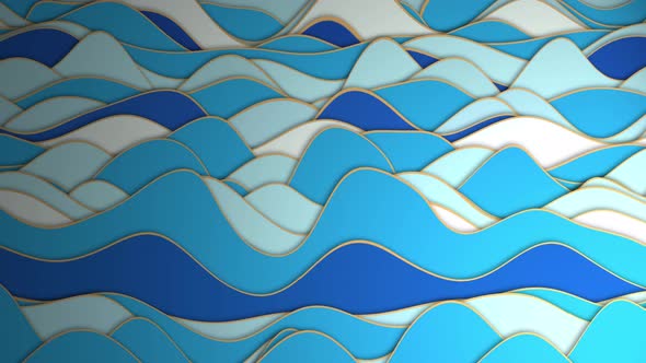 Fluid Wavy Abstract Ocean Background Loop with Gold Lines, Backgrounds ...