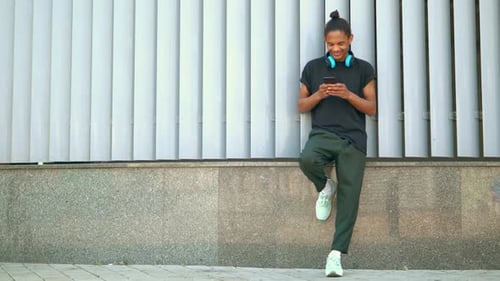 Portrait Mixed Race Young Man in Urban City