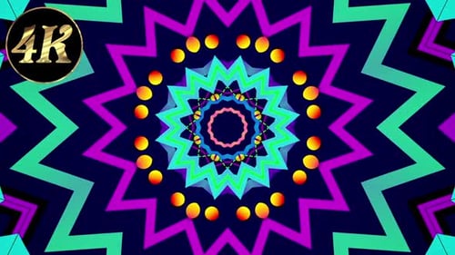 Vibrant Geometric Abstract Kaleidoscope Loop Background