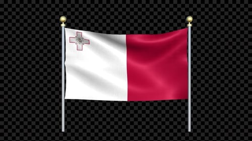 Malta National Flag Waving Animation