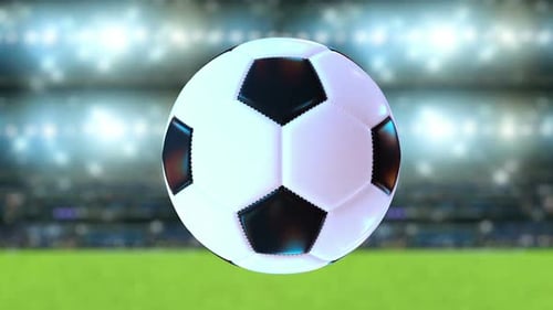 Spinning Soccer Ball In Stadium