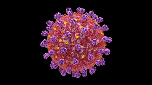 3D Virus Particle Rotating on Alpha Channel Loop