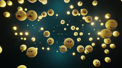 3D Animated Emojis Floating and Reacting to Emotions