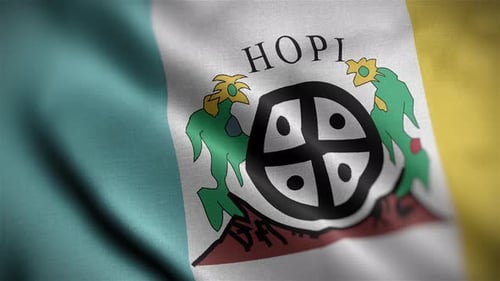 Waving Hopi Nation Flag Animation Loop