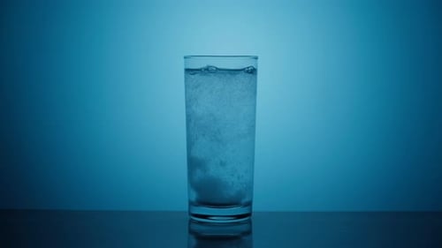 Effervescent Tablet Dissolving in Glass of Water