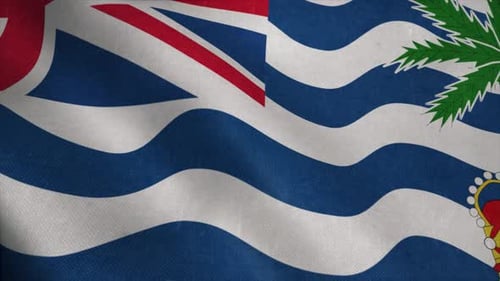 British Indian Ocean Territory Flag Waving With Textured Fabric