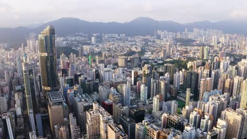 Aerial view of Hong Kong city