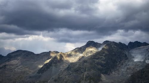 Mountain Peaks and Clouds Landscape