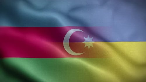 Stylized Waving Flag with Crescent and Star Animation