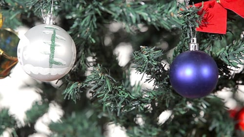 Beautiful Christmas Tree with Colorful Ornaments Decorations