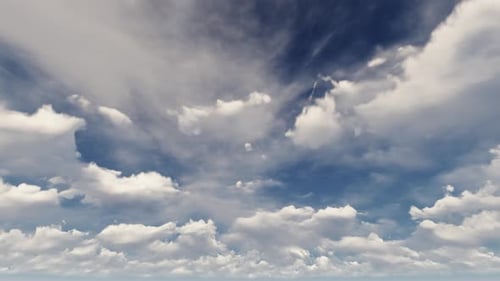 Heaven White Fluffy Clouds Move on Blue Sky Clear Air Nature Scene