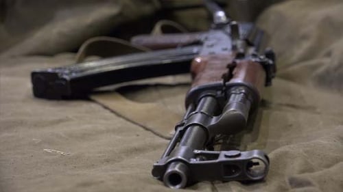 Assault Rifle Close Up in Studio Setting