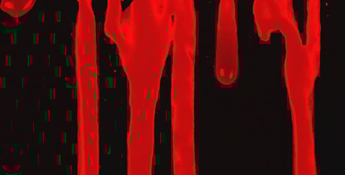 Dripping Red Liquid on Black and White Background