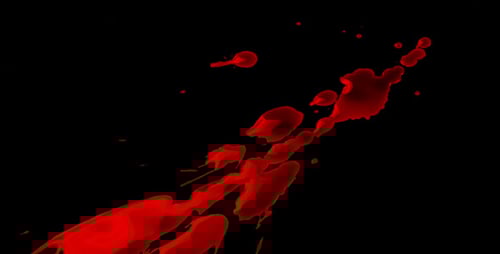 Vivid Red Liquid Splatters on Black and White