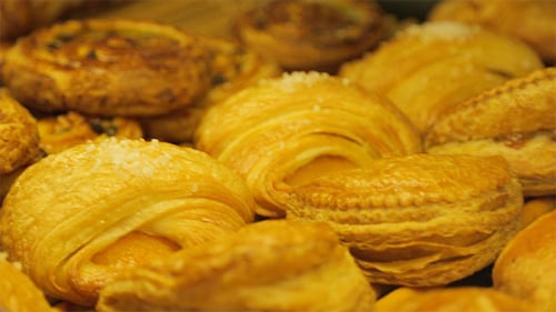 Delicious Assortment of Golden Pastries Close Up
