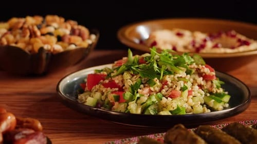 Delicious food on a table at home