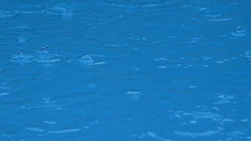 Rain Dropping in Water