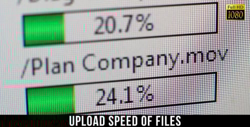 Close Up of Files Downloading with Loading Bar