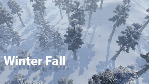Beautiful Snowfall in Winter Forest Animation