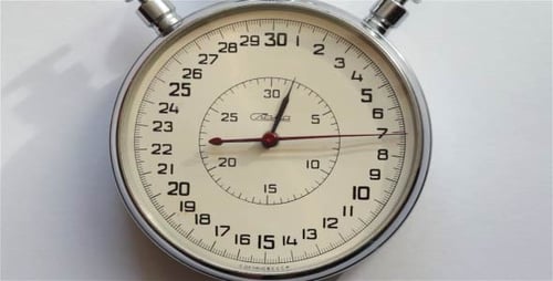 Stopwatch Measuring Time Passing in Close Up