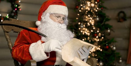 Santa Claus Writing List in Festive Holiday Setting