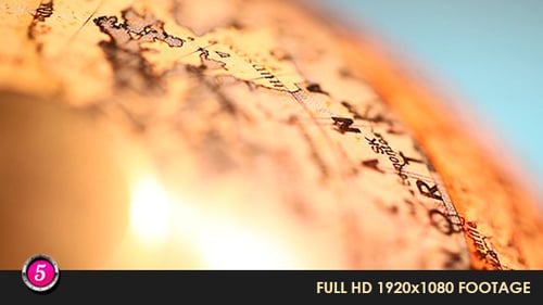 Close Up of a Vintage Globe Map