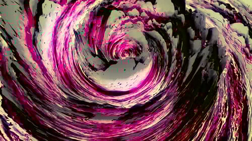 Tornado en forma de espiral 3D abstracto blanco, negro y rosa con textura transformadora inusual